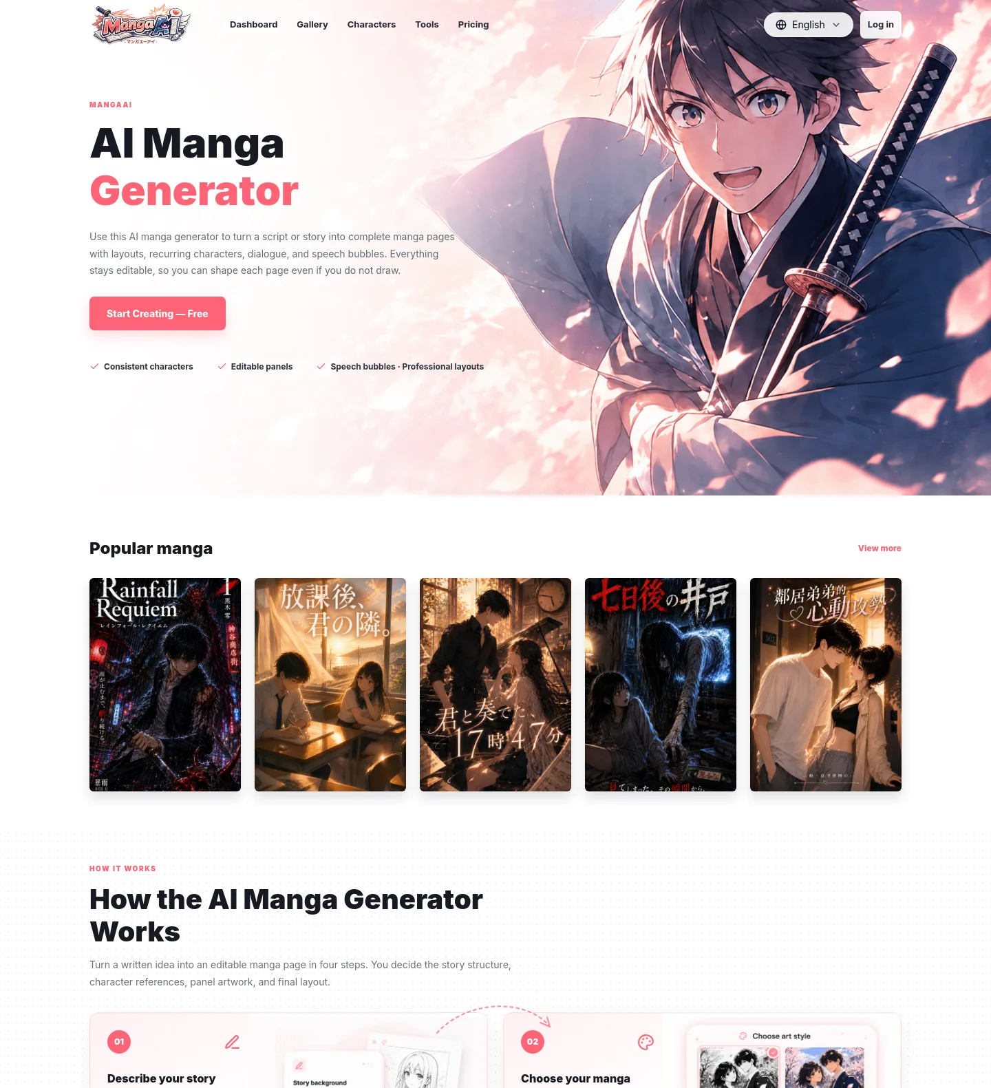 mangaai.me — a measured funnel