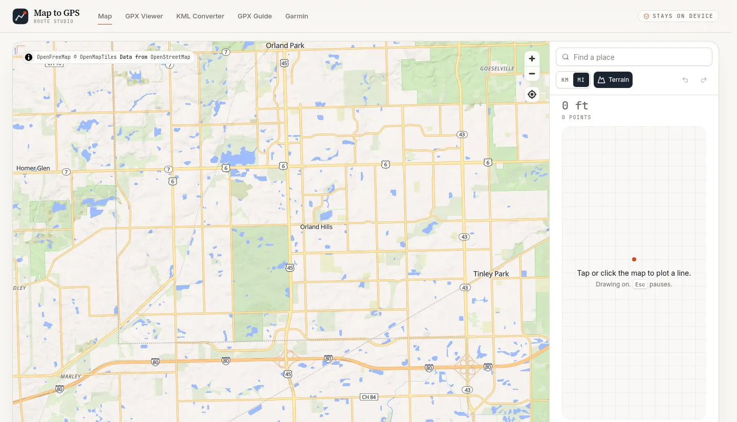 maptogps.com — a measured funnel