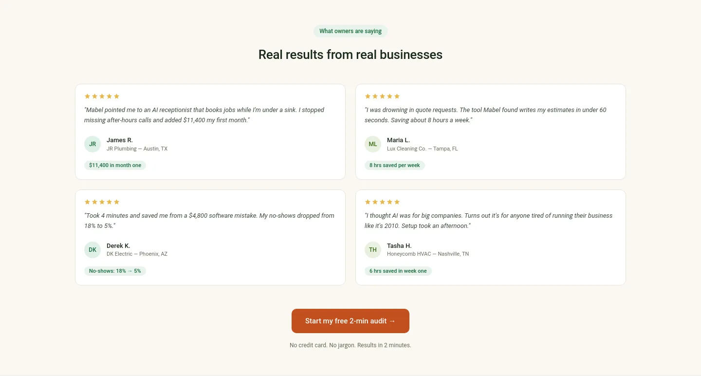 meetmabel.ai — a real Pricing section