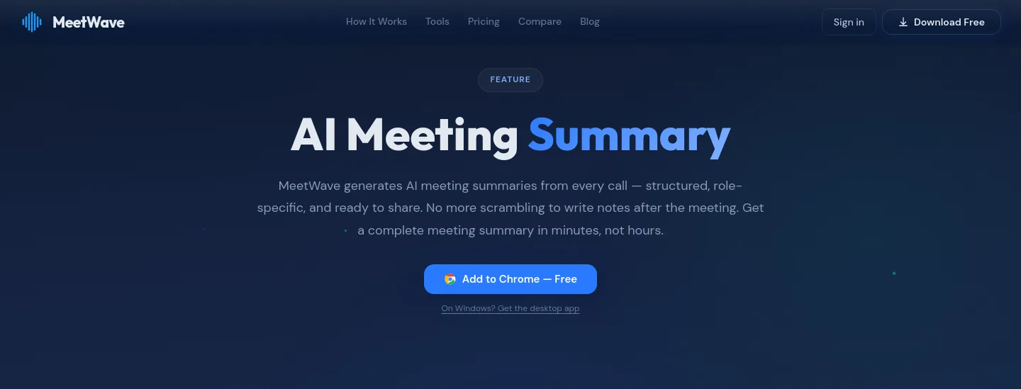 meetwave.io Hero section