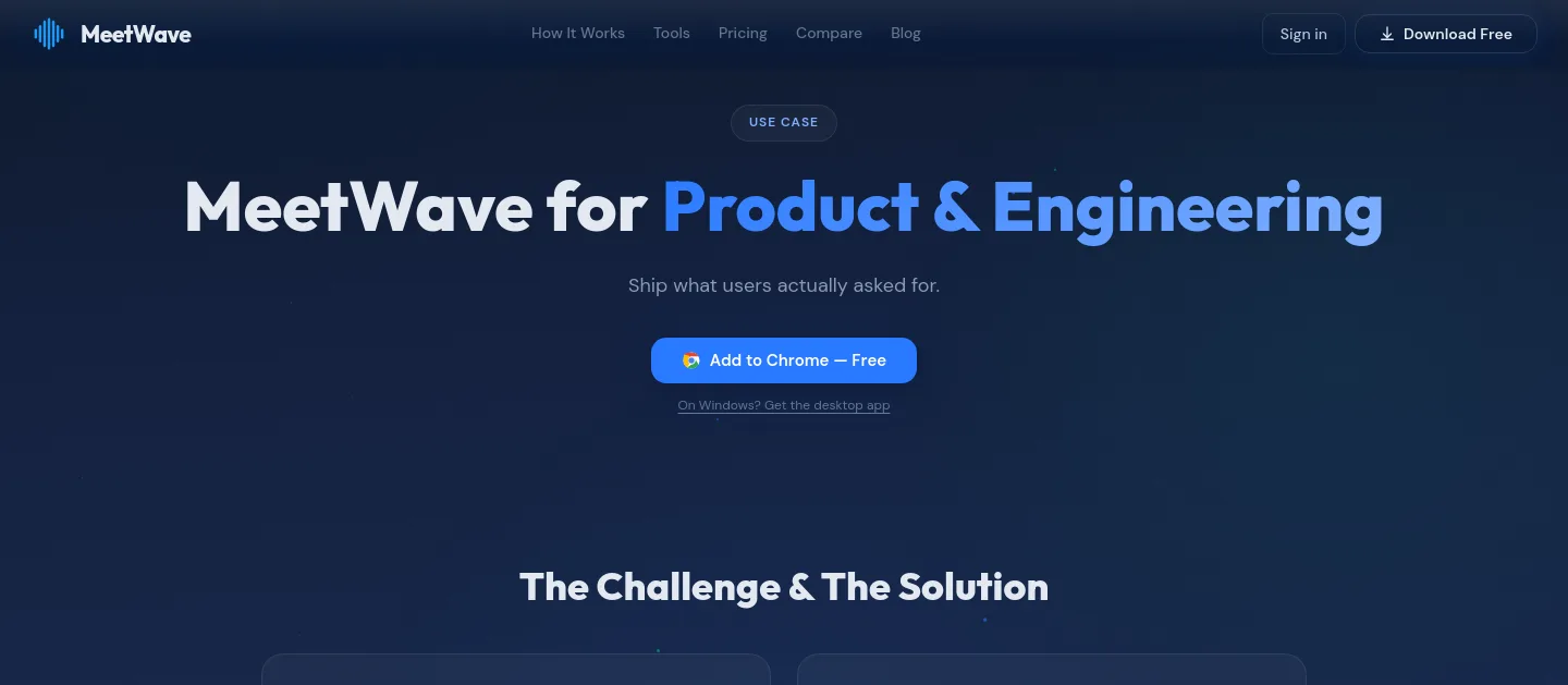 meetwave.io Hero section