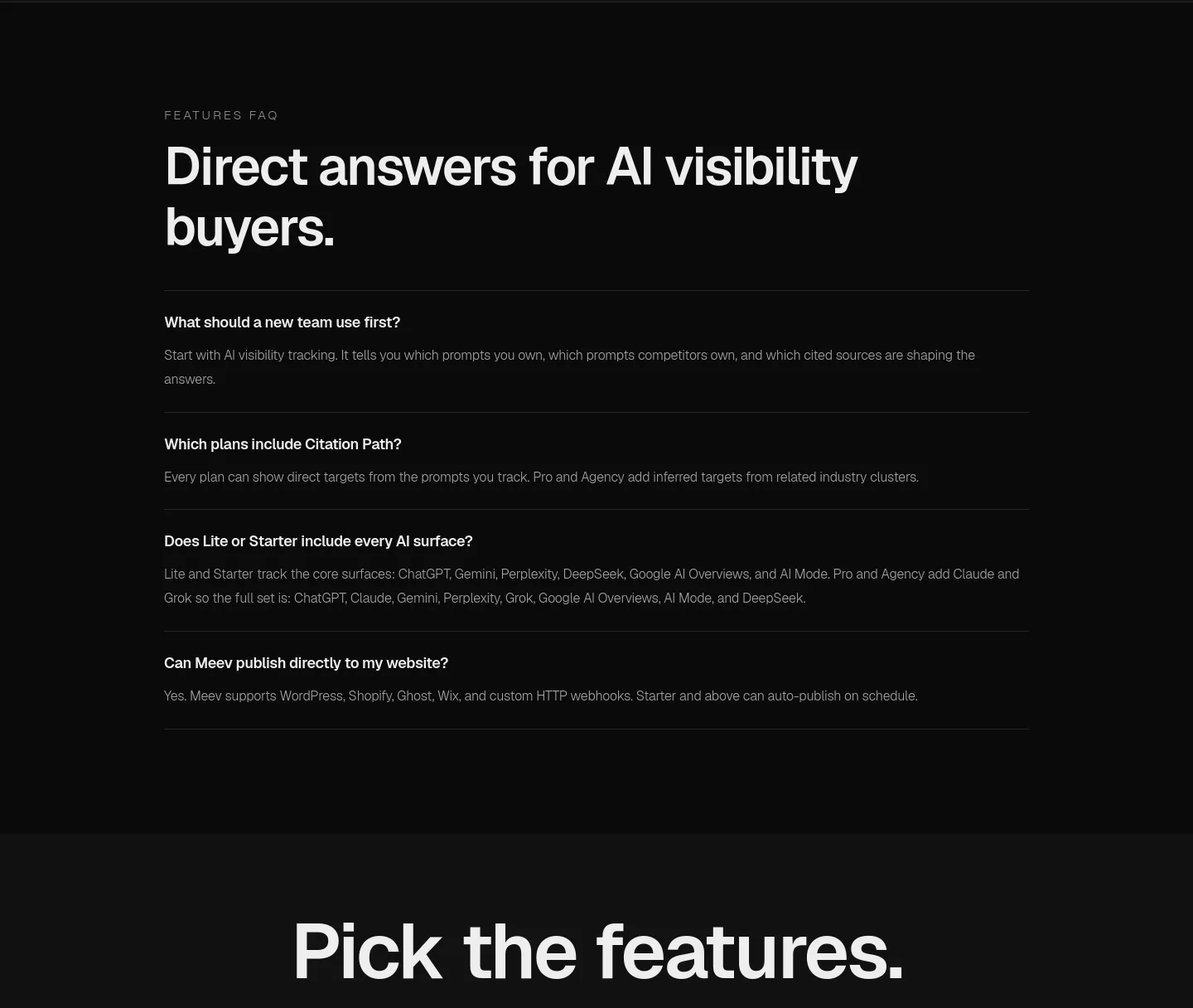 meev.ai FAQ section