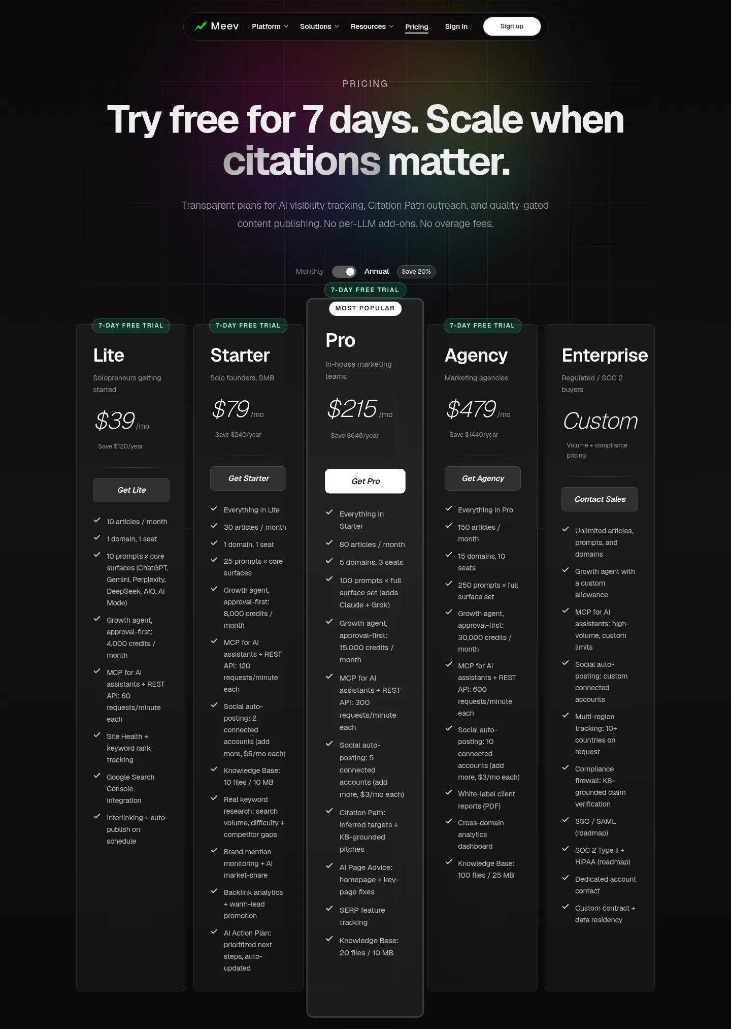 meev.ai — a real Hero section