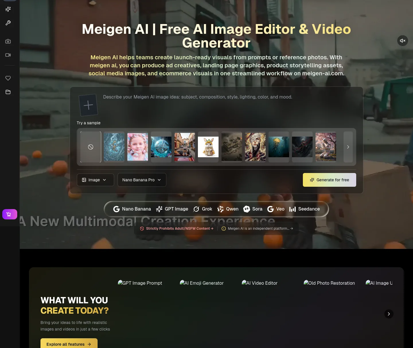 meigen-ai.com — a real Hero section