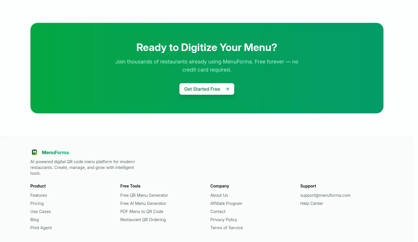 menuforma.com — a real CTA section
