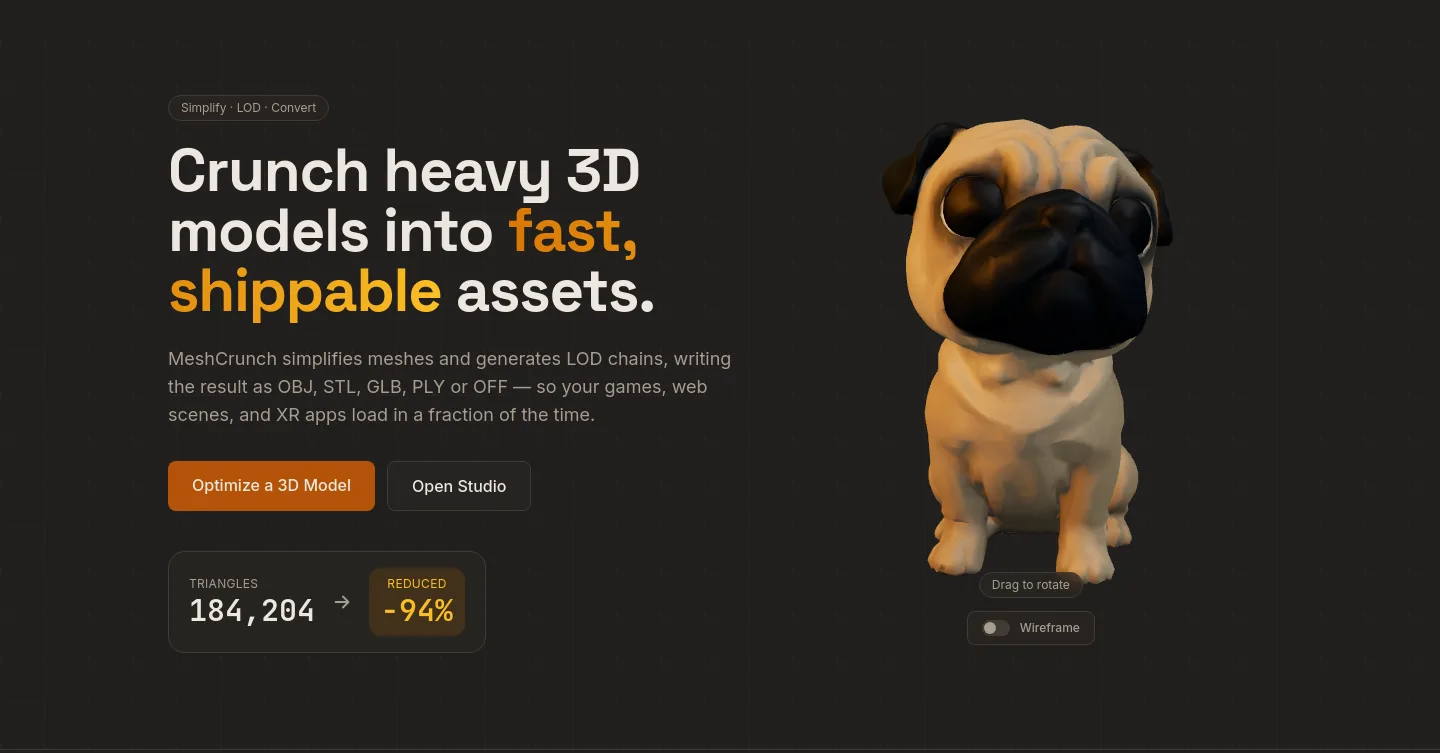 meshcrunch.com — a real Hero section