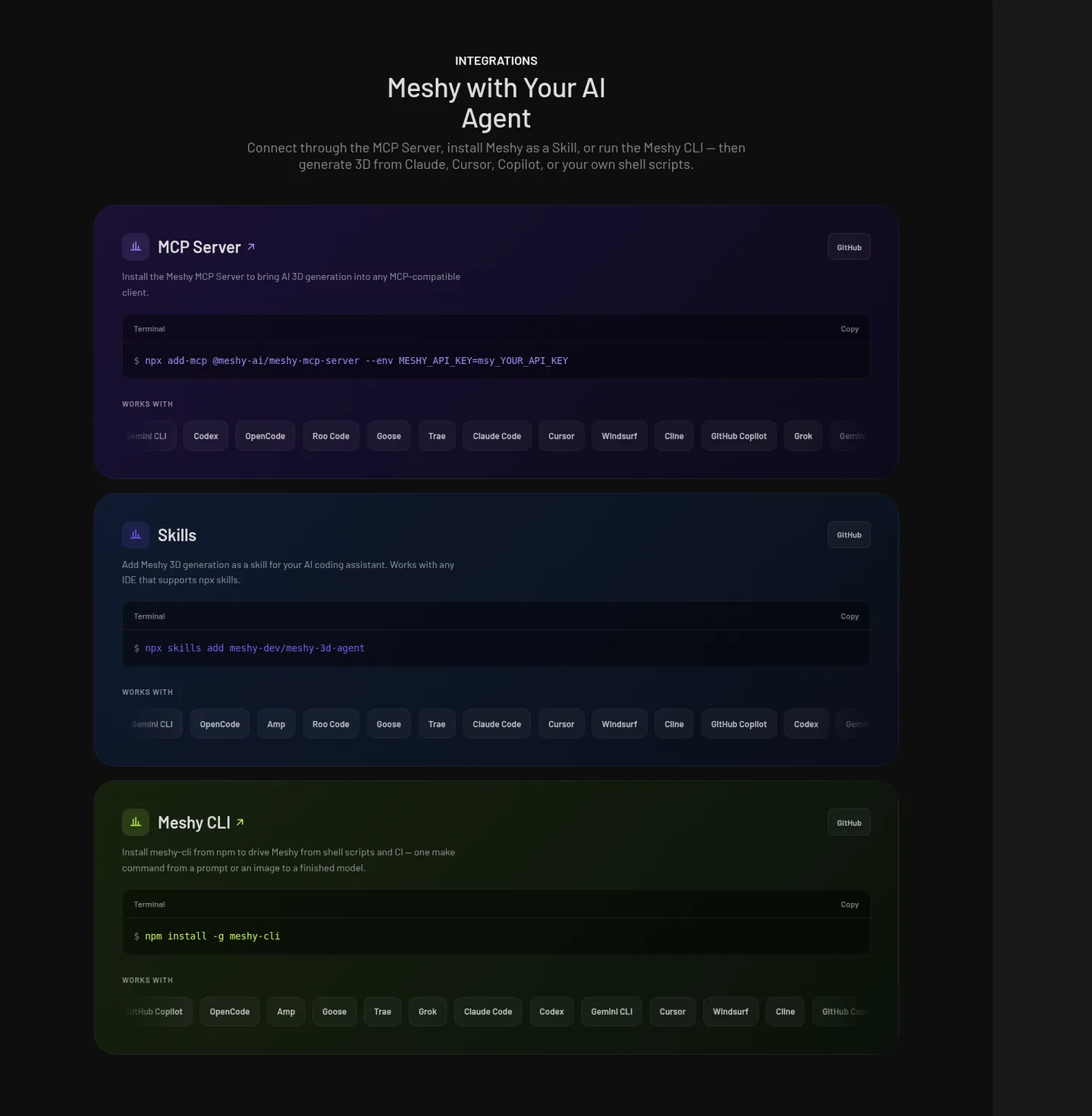 meshy.ai testimonial grid
