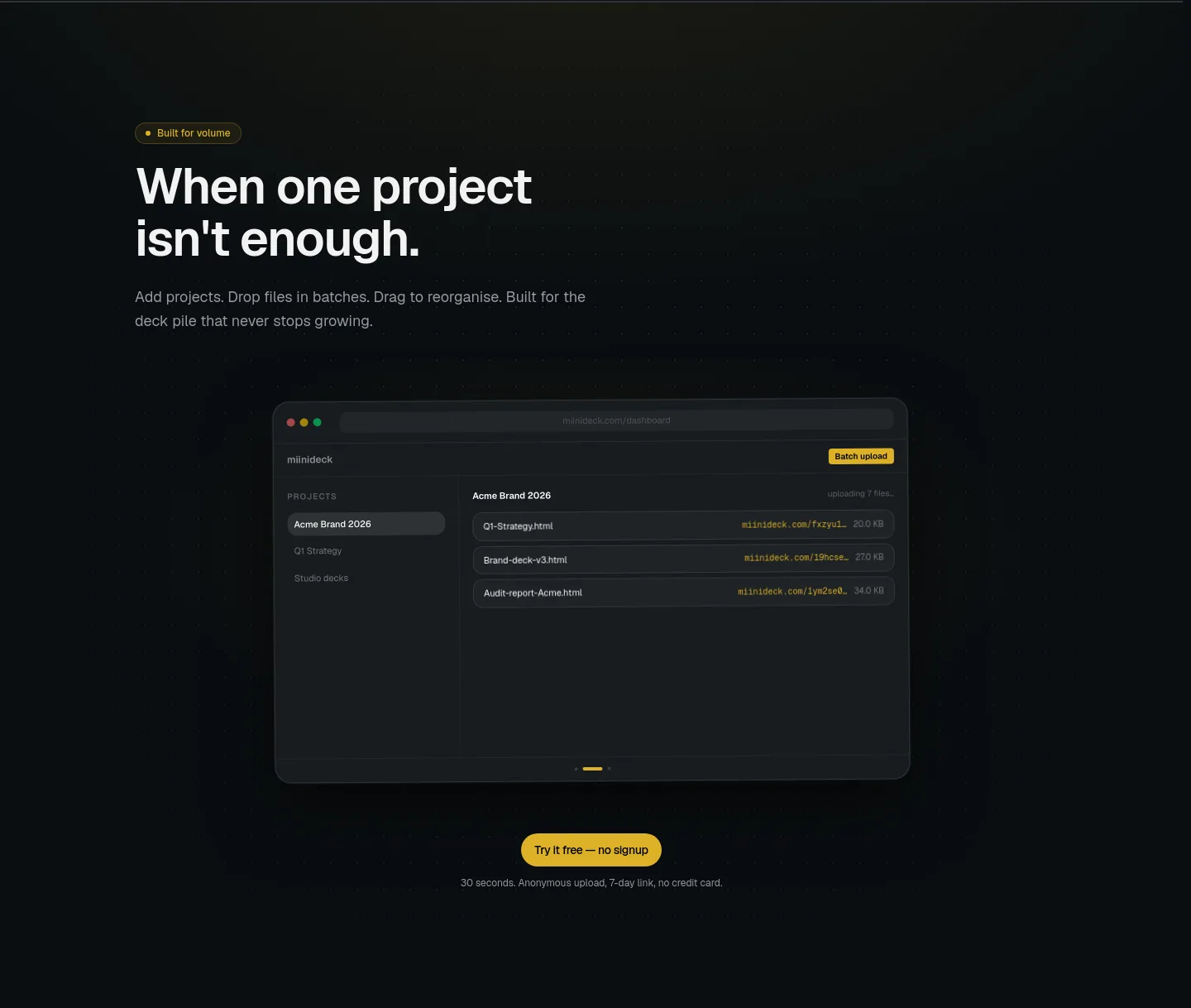 miinideck.com Features section