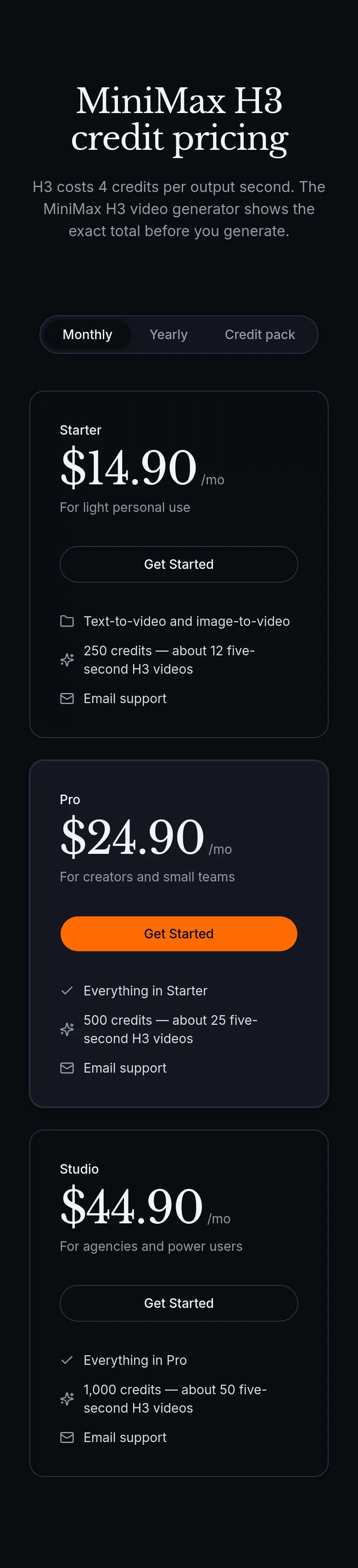 mini-max-h3.com Pricing section
