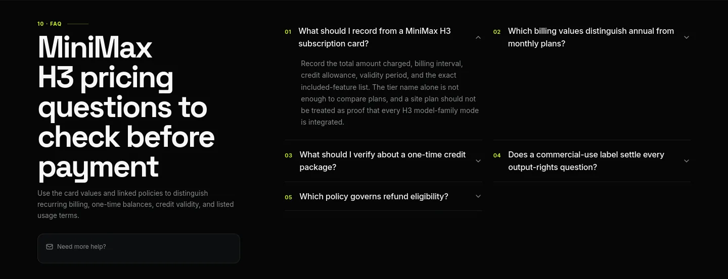 minih3.pro FAQ section
