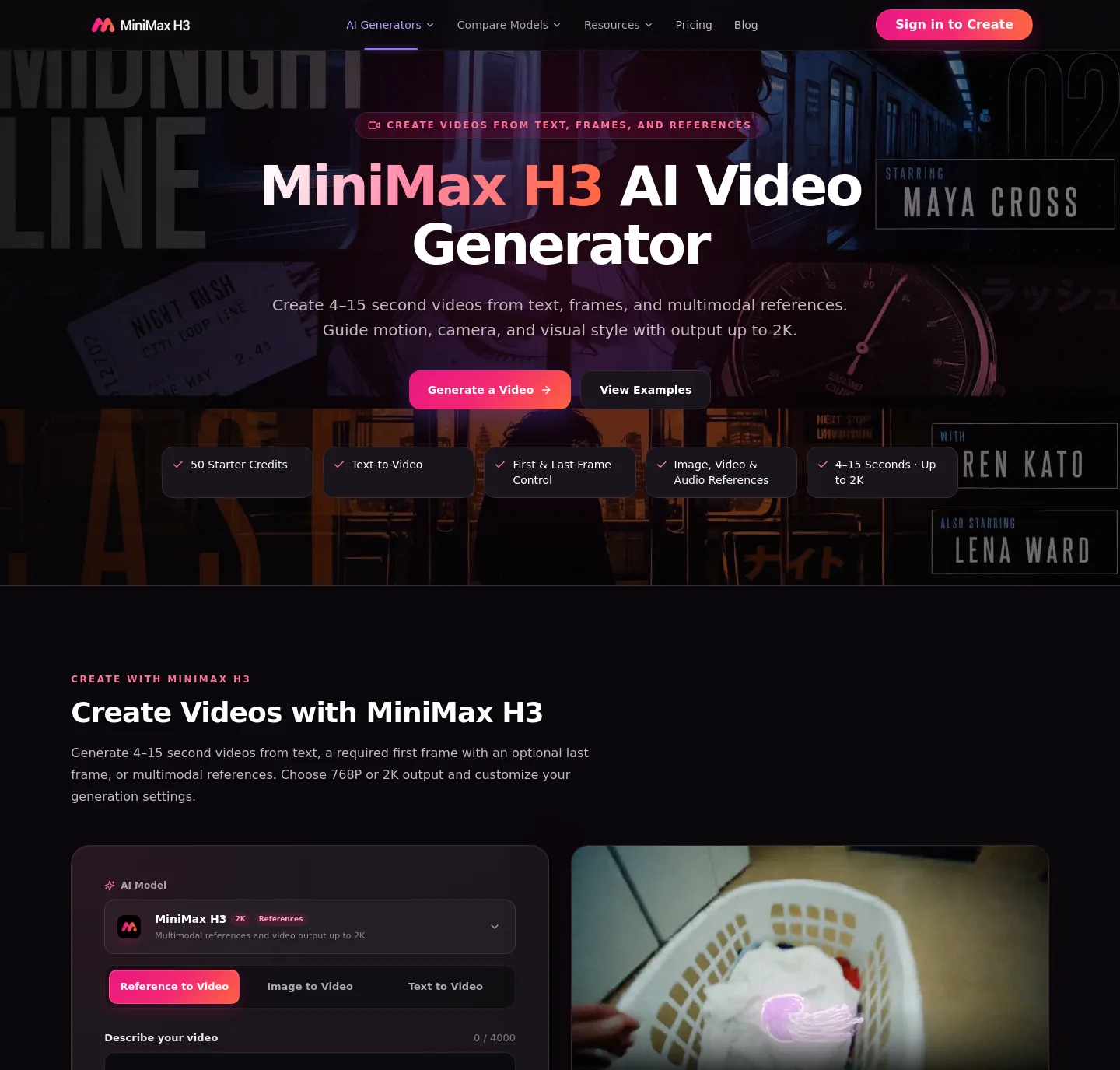 minimax-h3.com — a real Hero section