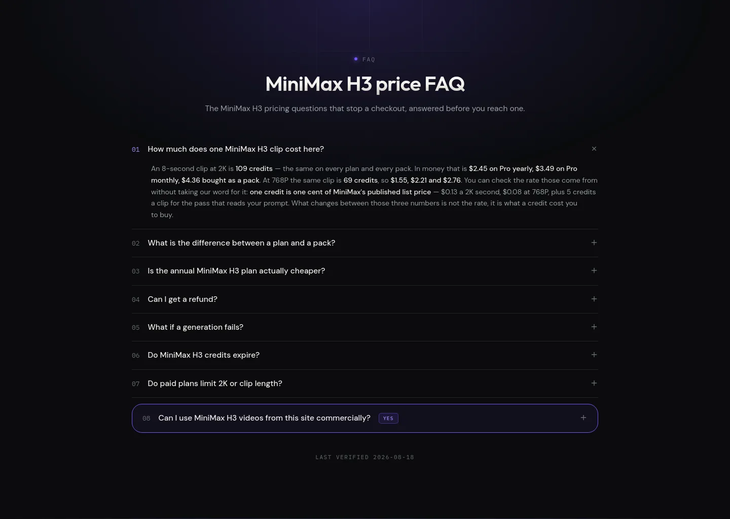 minimax-h3ai.video FAQ section
