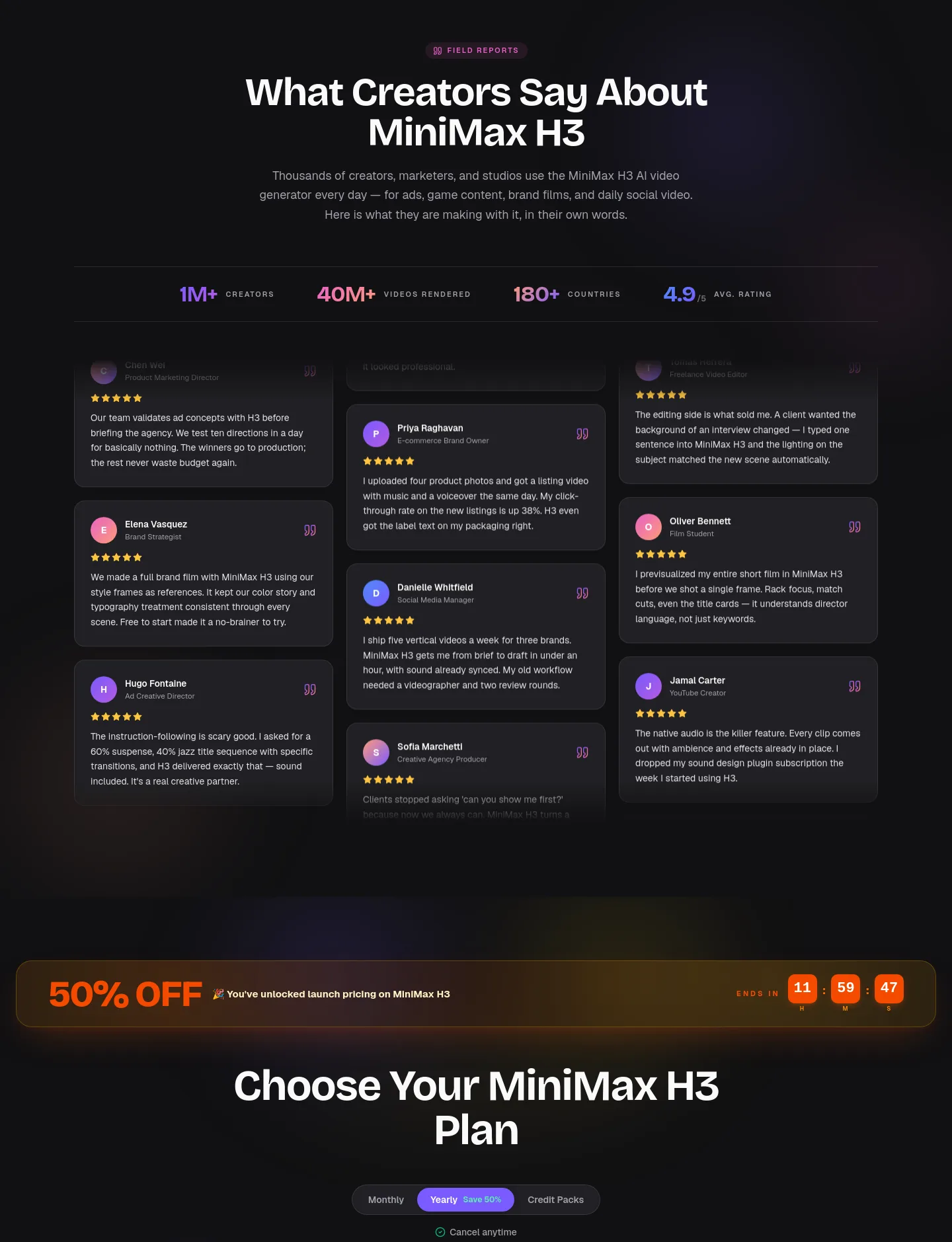 minimaxh3.ai Reviews section