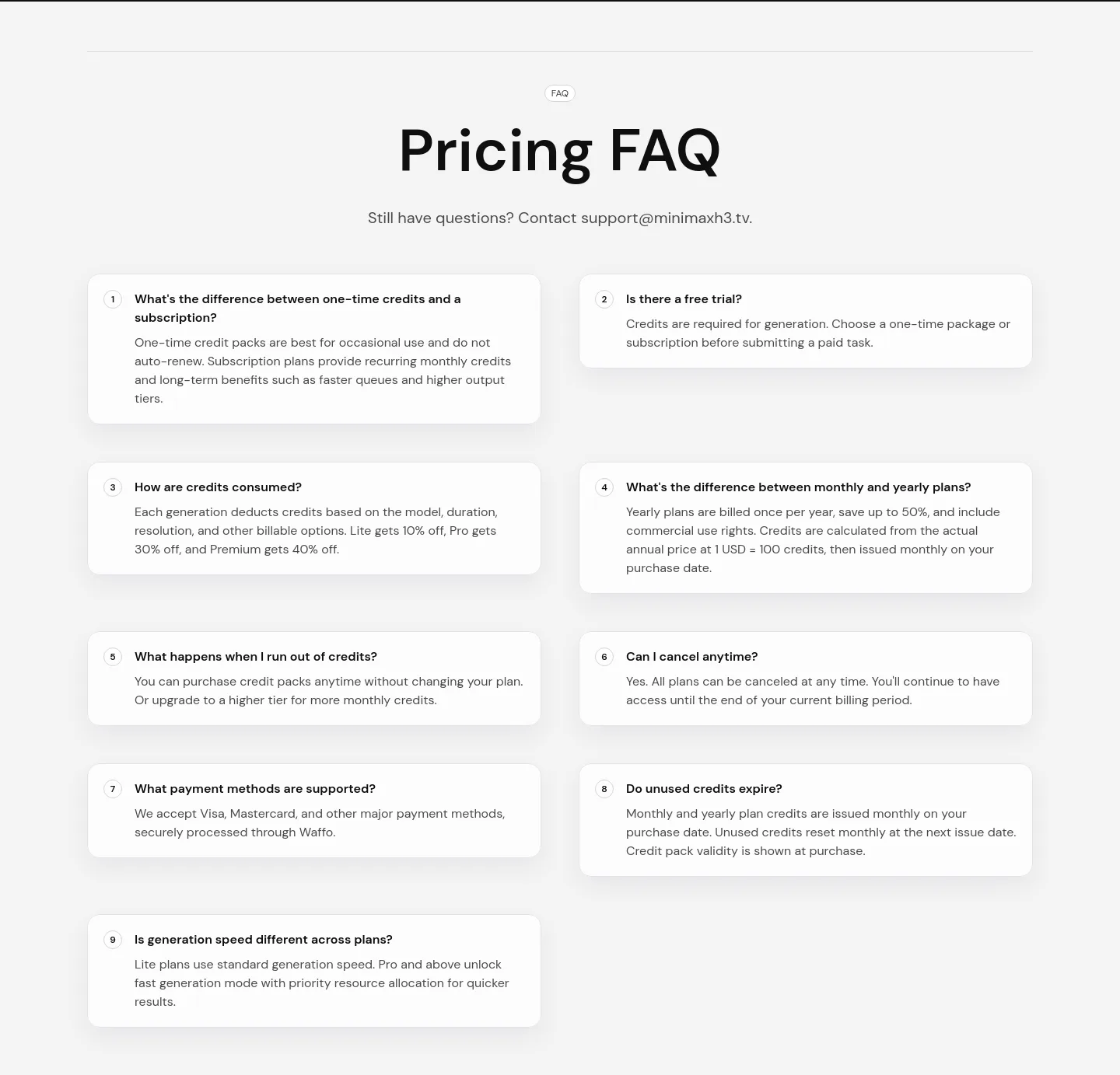 minimaxh3.tv FAQ section