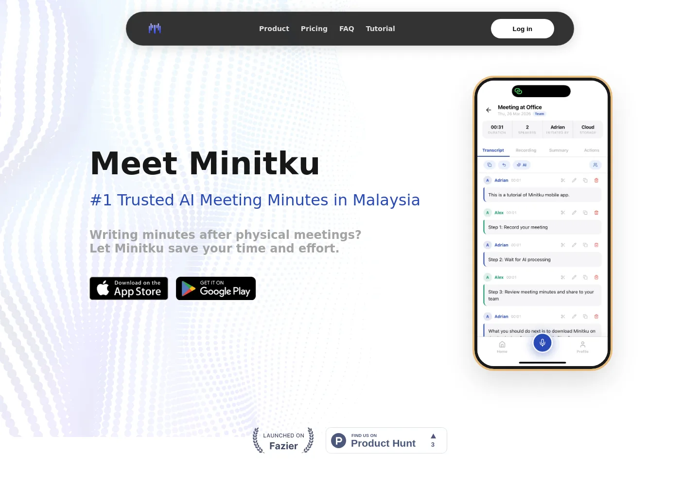 minitku.com — a real Hero section