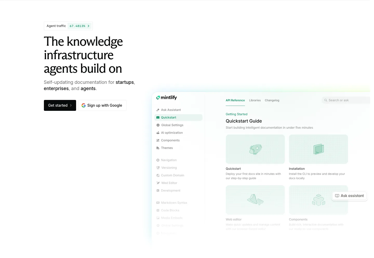 mintlify.com Hero section