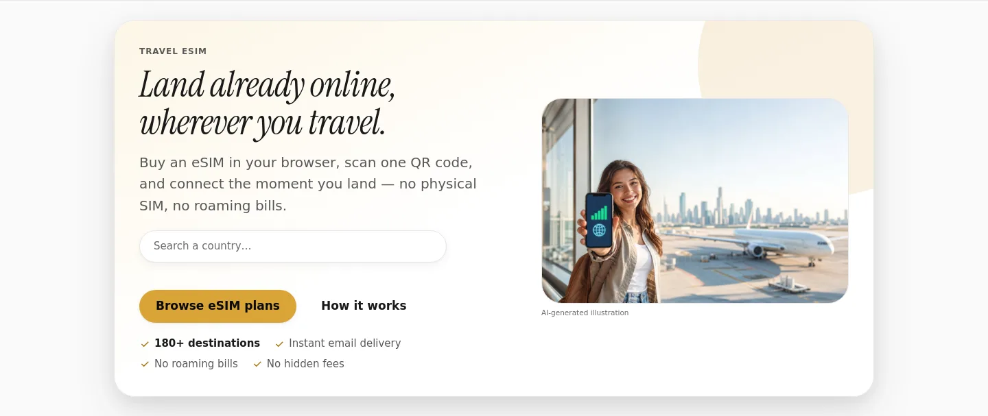 miyawesim.app — a real Hero section