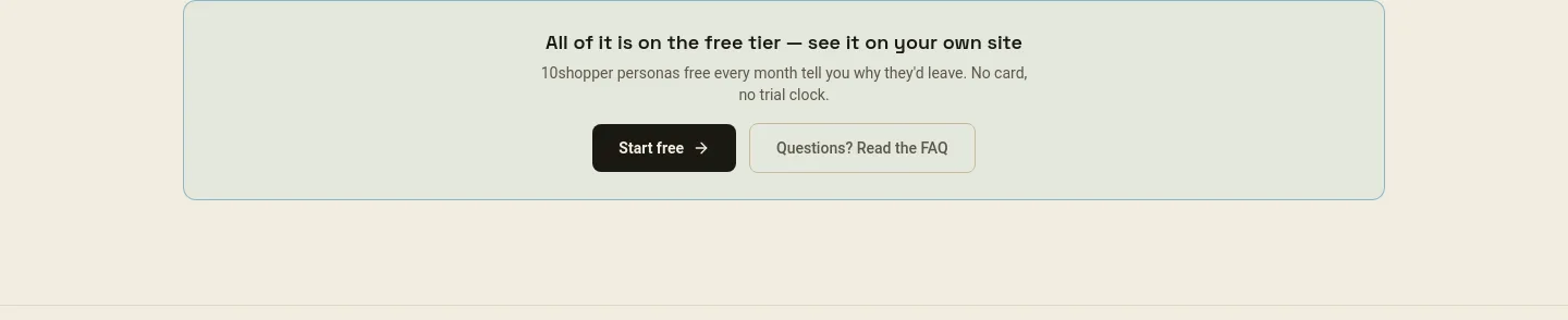 mocktomer.ai — a real FAQ section