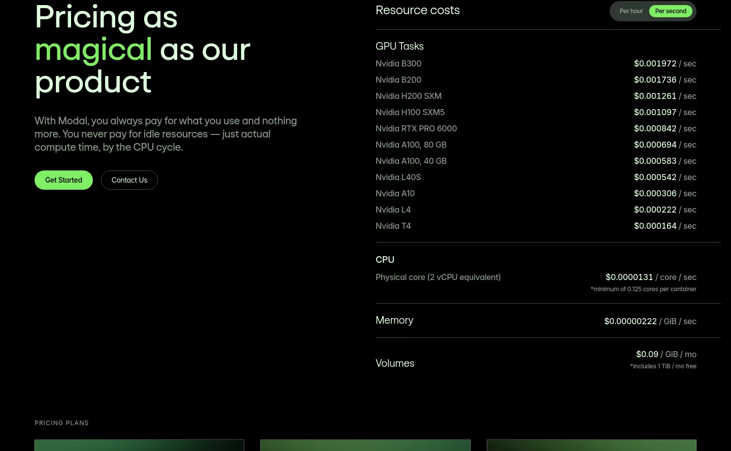 modal.com Hero section