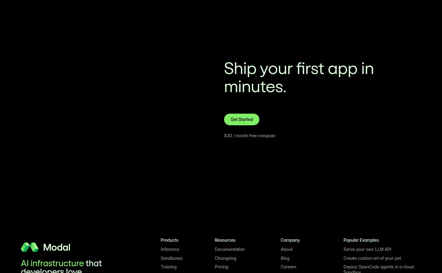modal.com CTA section
