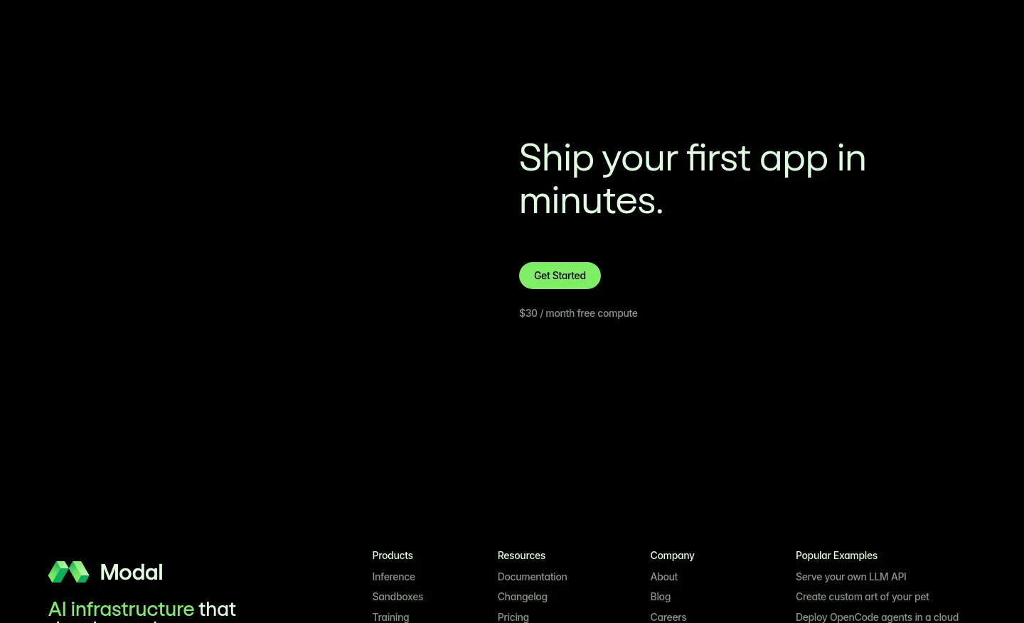 modal.com CTA section