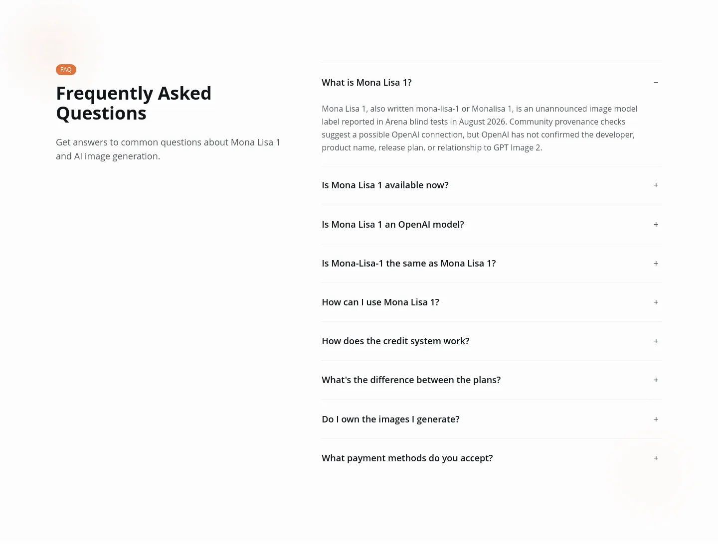 monalisaimg.com — a real FAQ section