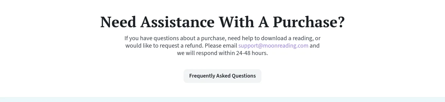 moonreading.com — a real FAQ section