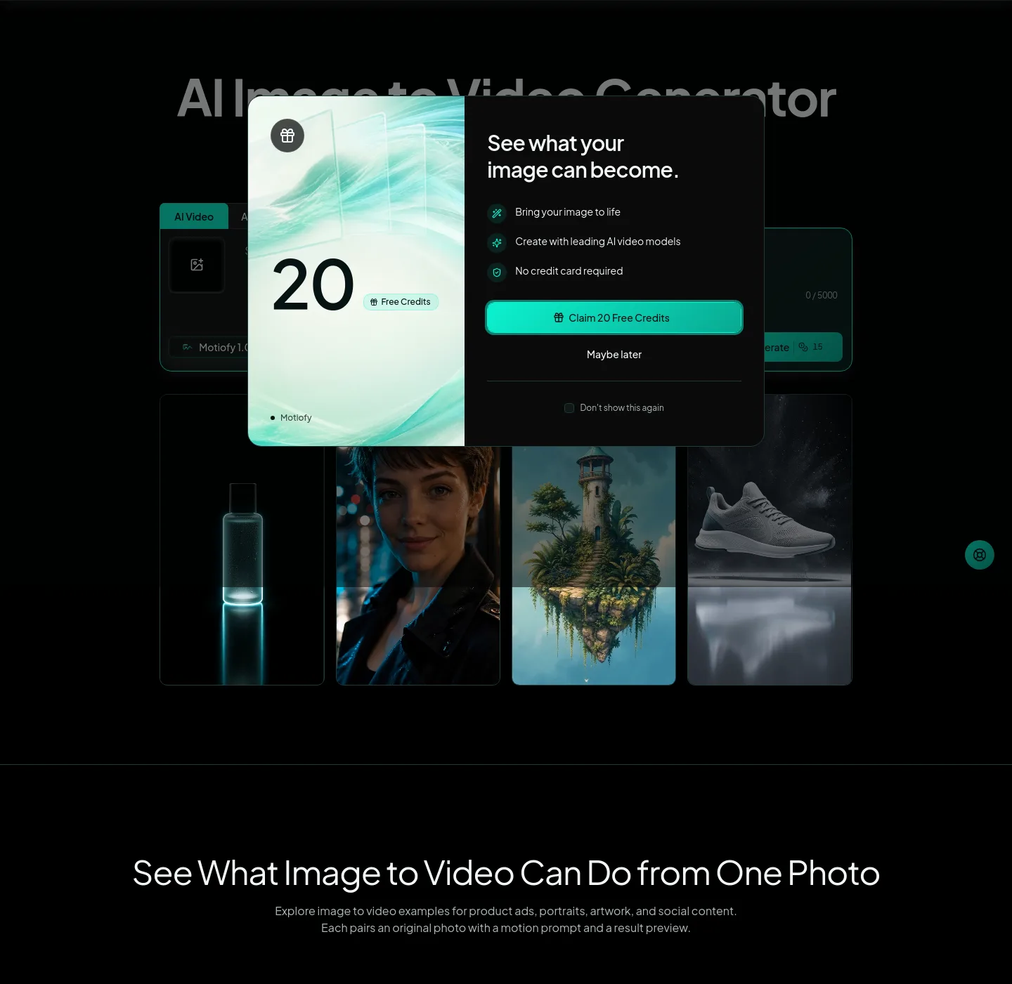 motiofy.ai — a real Hero section