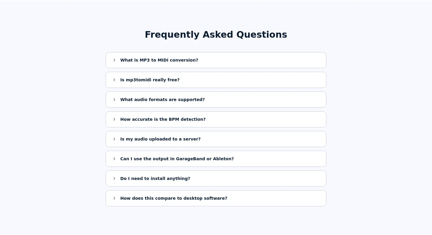 mp3tomidi.art FAQ section