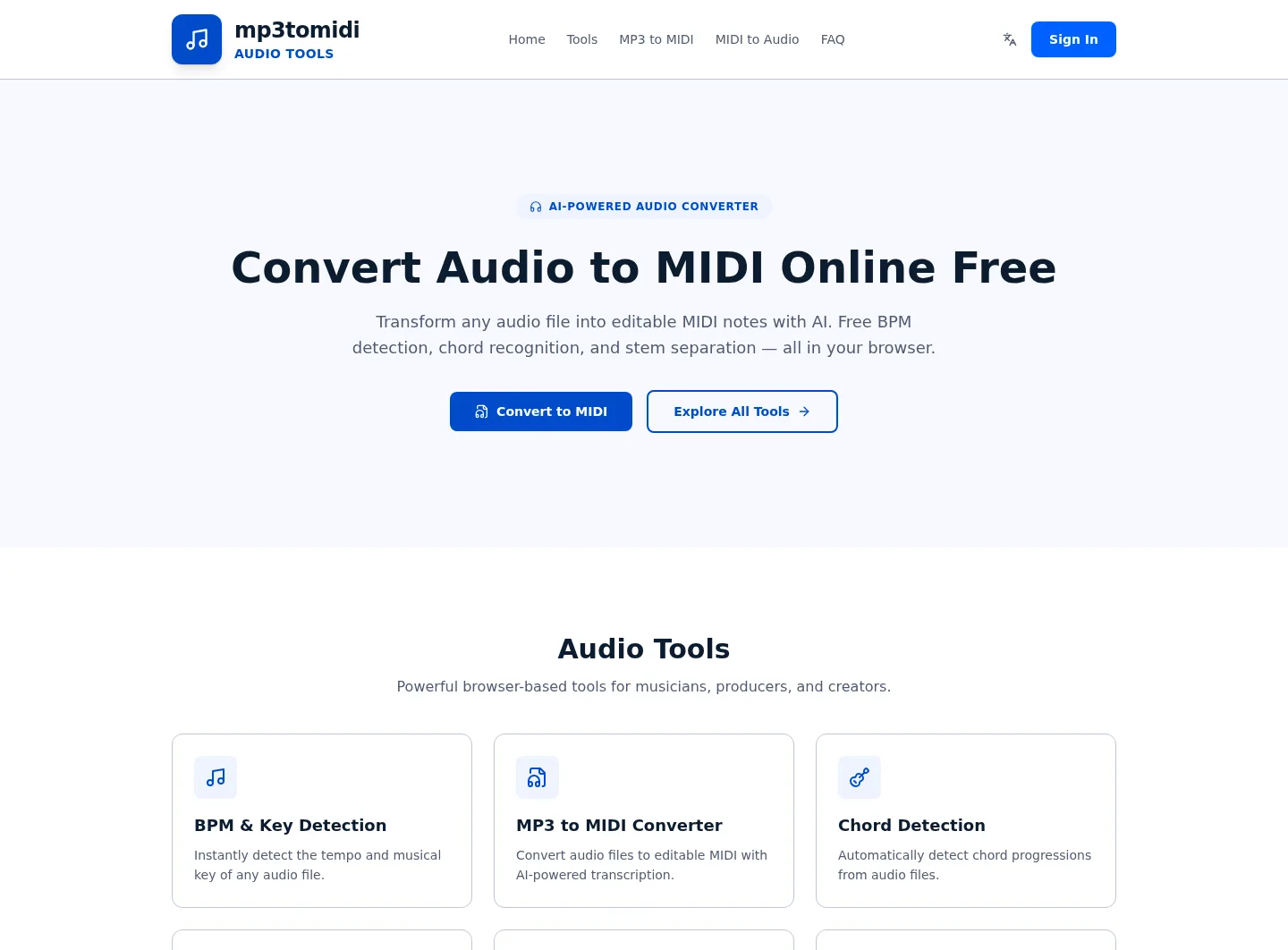 mp3tomidi.art — a measured funnel