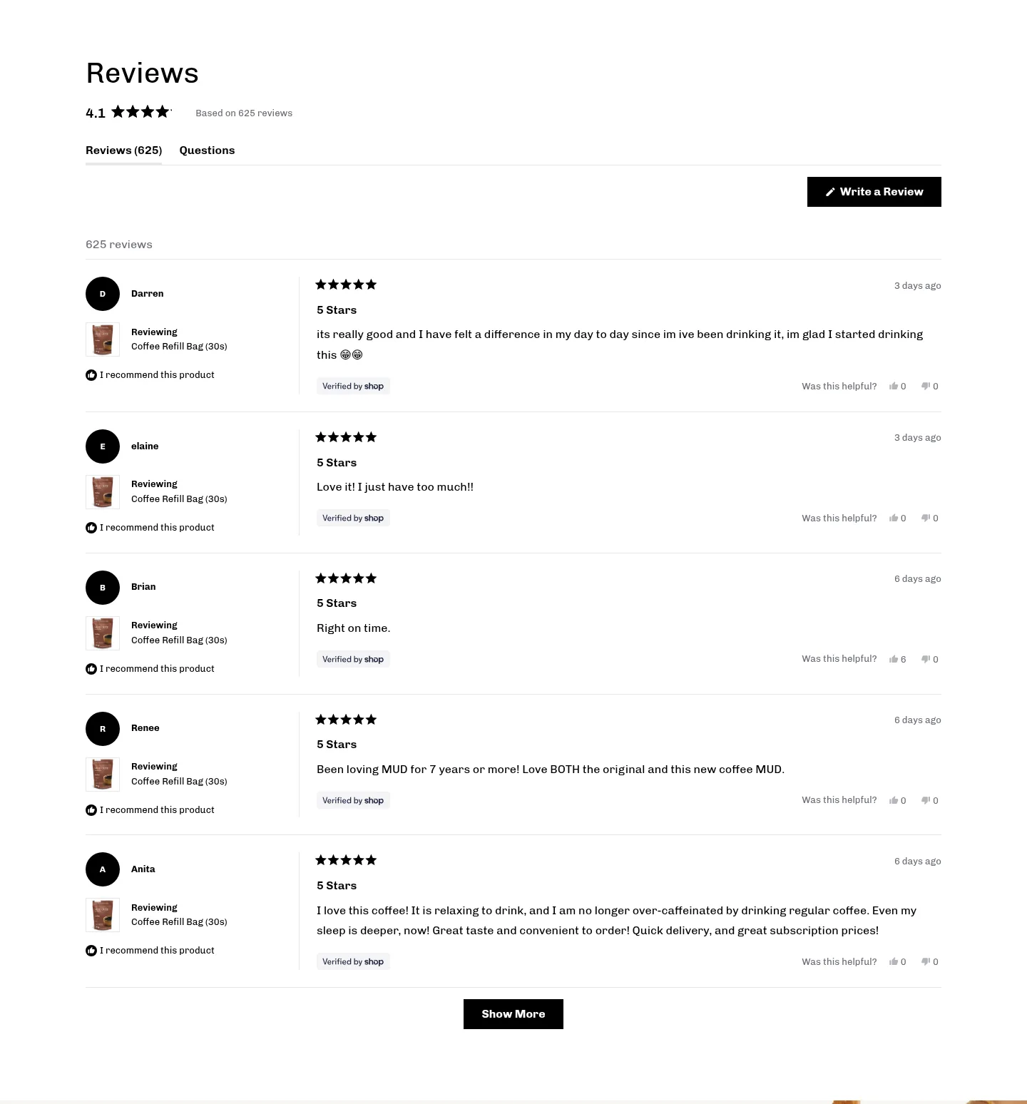 mudwtr.com — a real Reviews section
