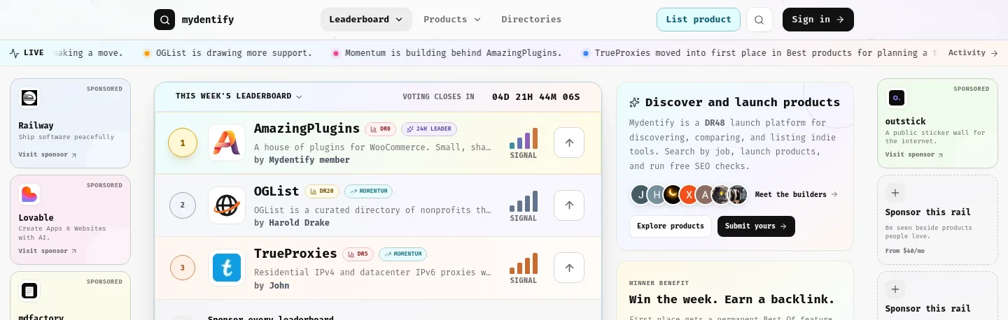 mydentify.com — a measured funnel