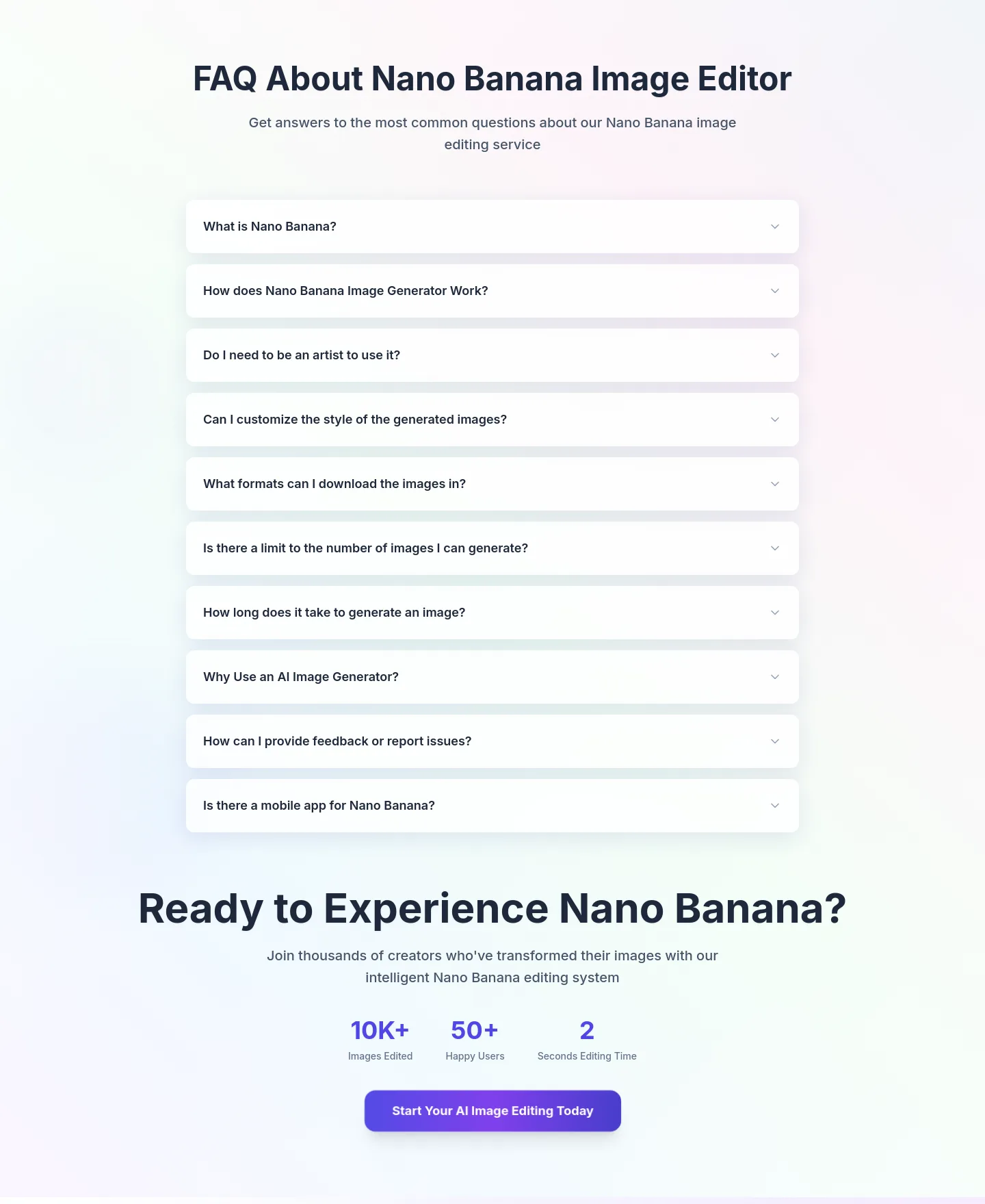 nanobanana-ai.org — a real FAQ section