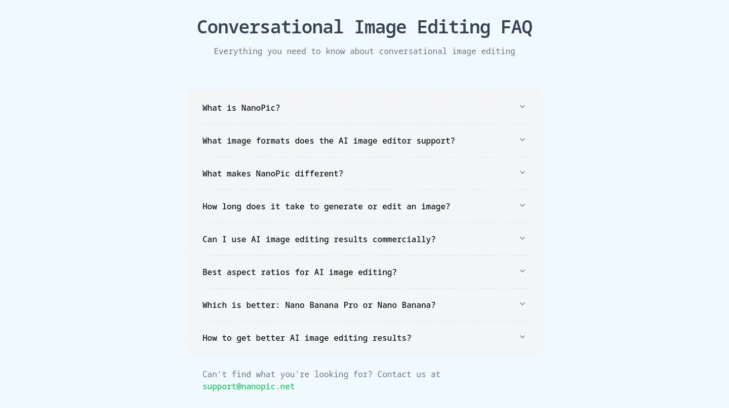nanopic.net — a real FAQ section