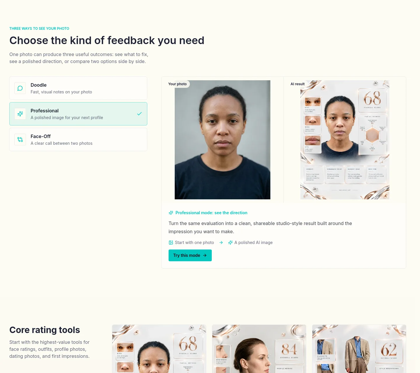 nanorater.com — a real Comparison section