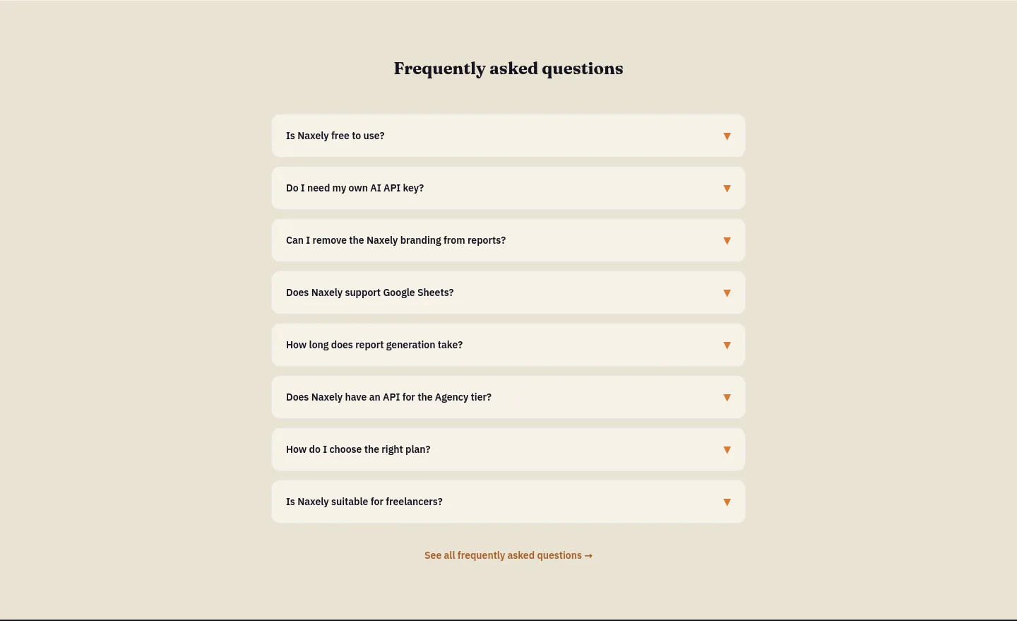 naxely.com FAQ section