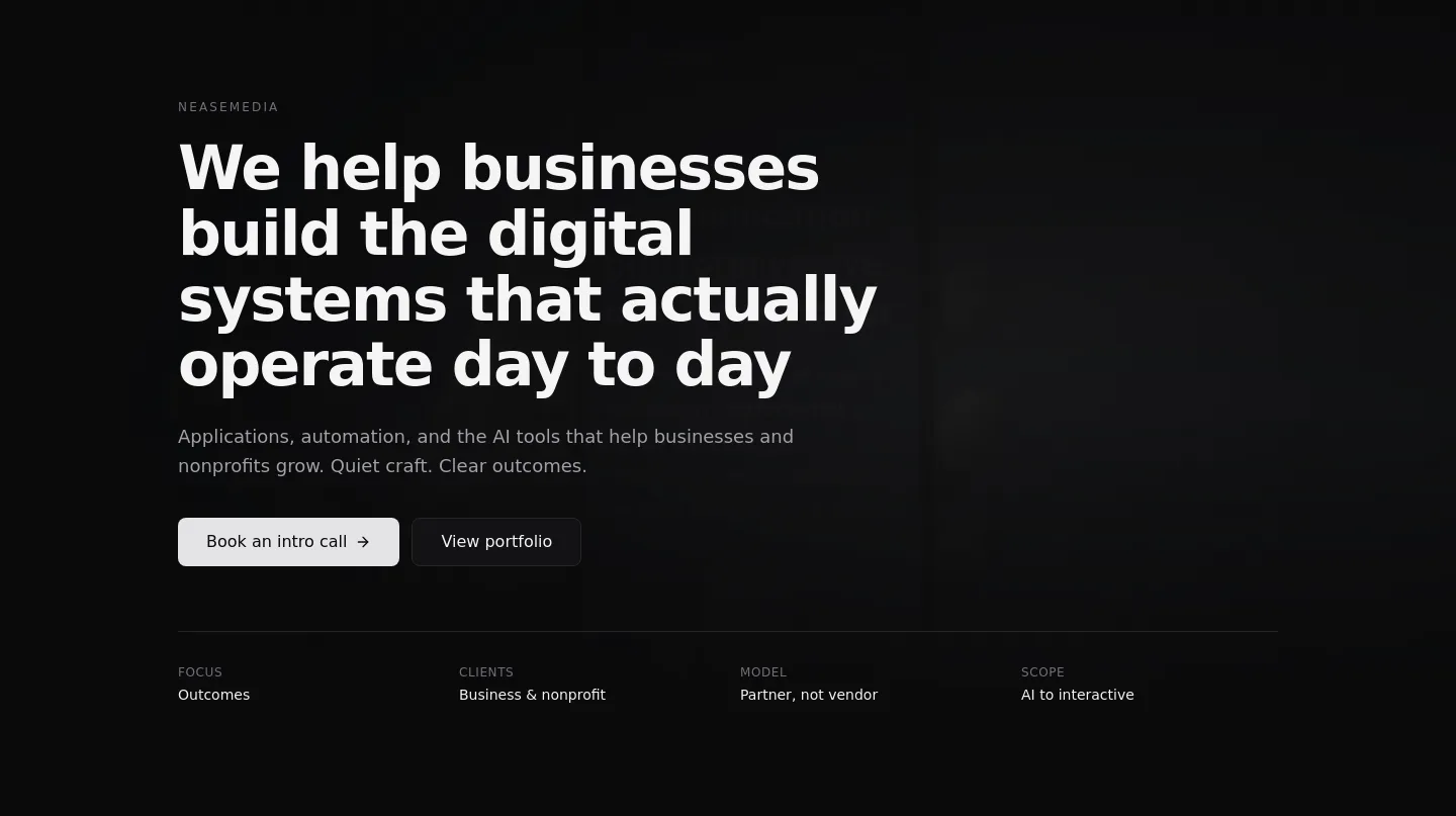 neasemedia.com — a real Hero section