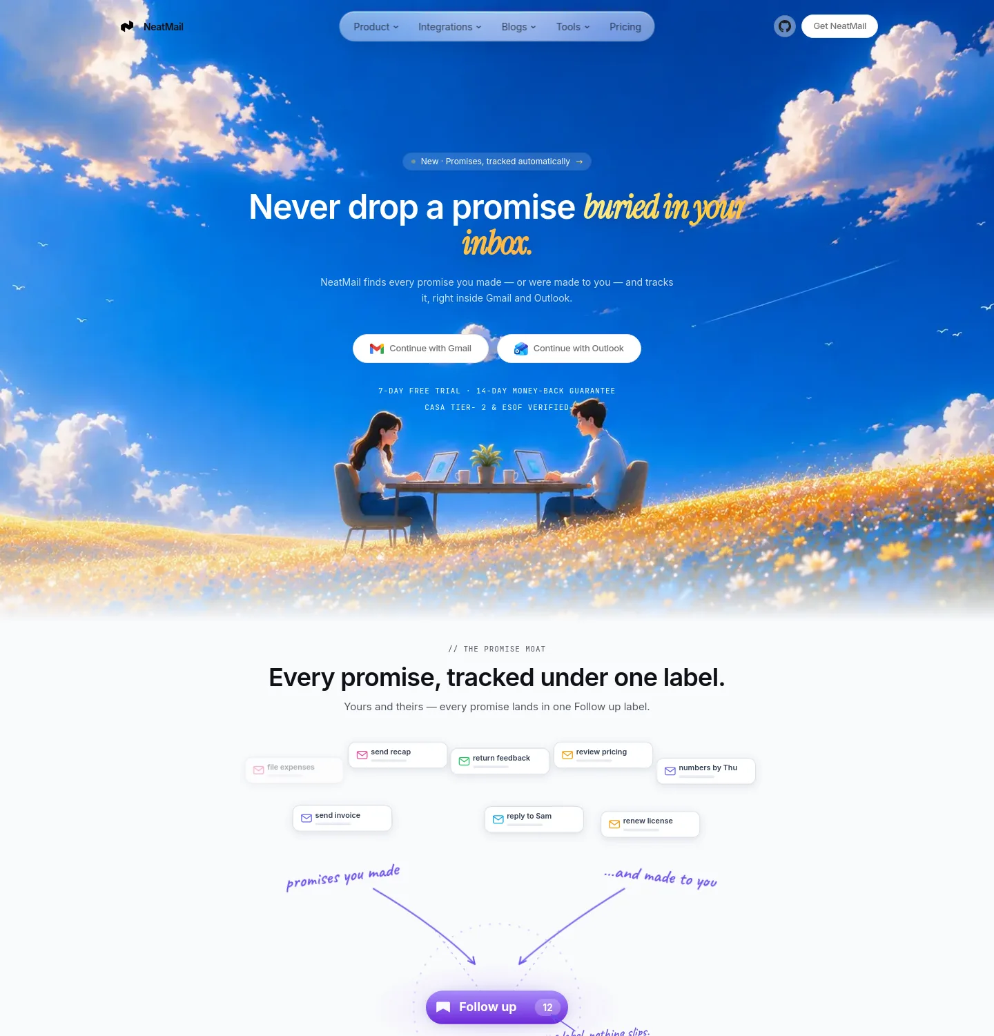 neatmail.app — a real Hero section