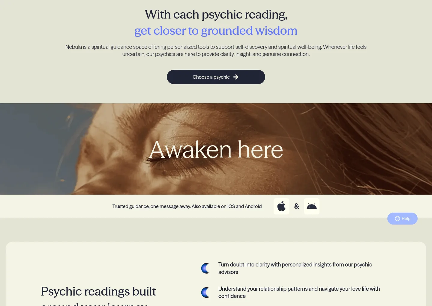 nebulahoroscope.com — a real Hero section