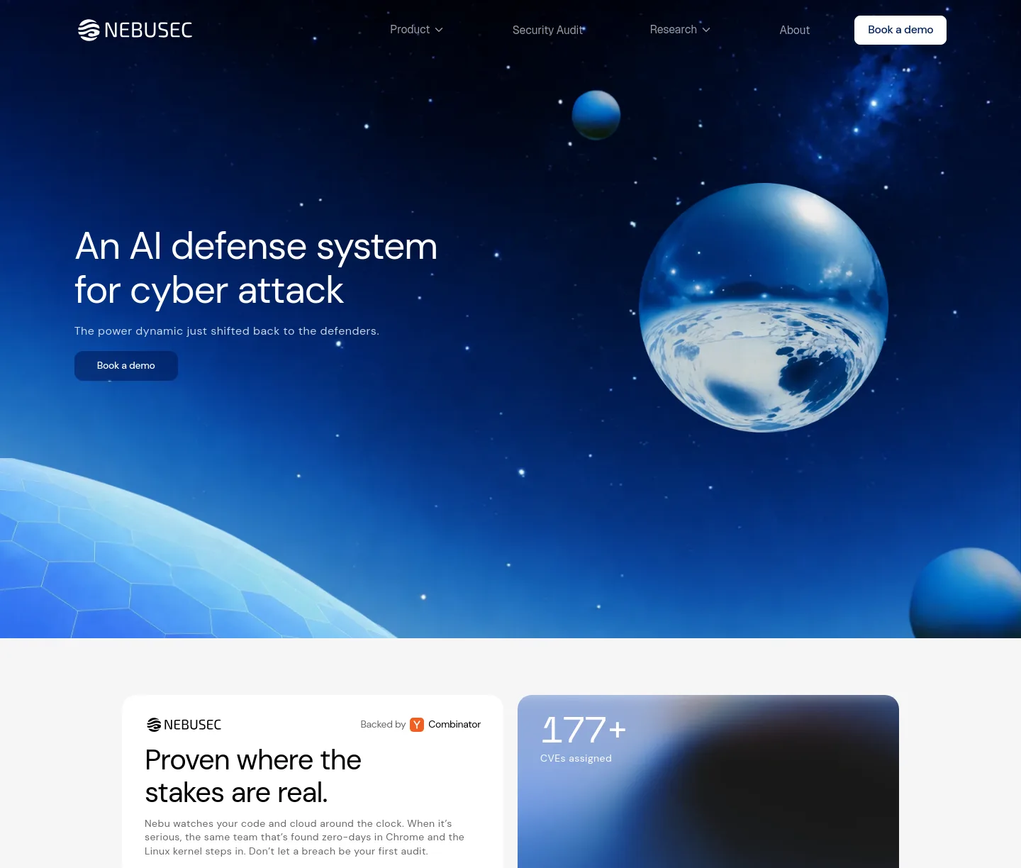 nebusec.ai — a real Hero section