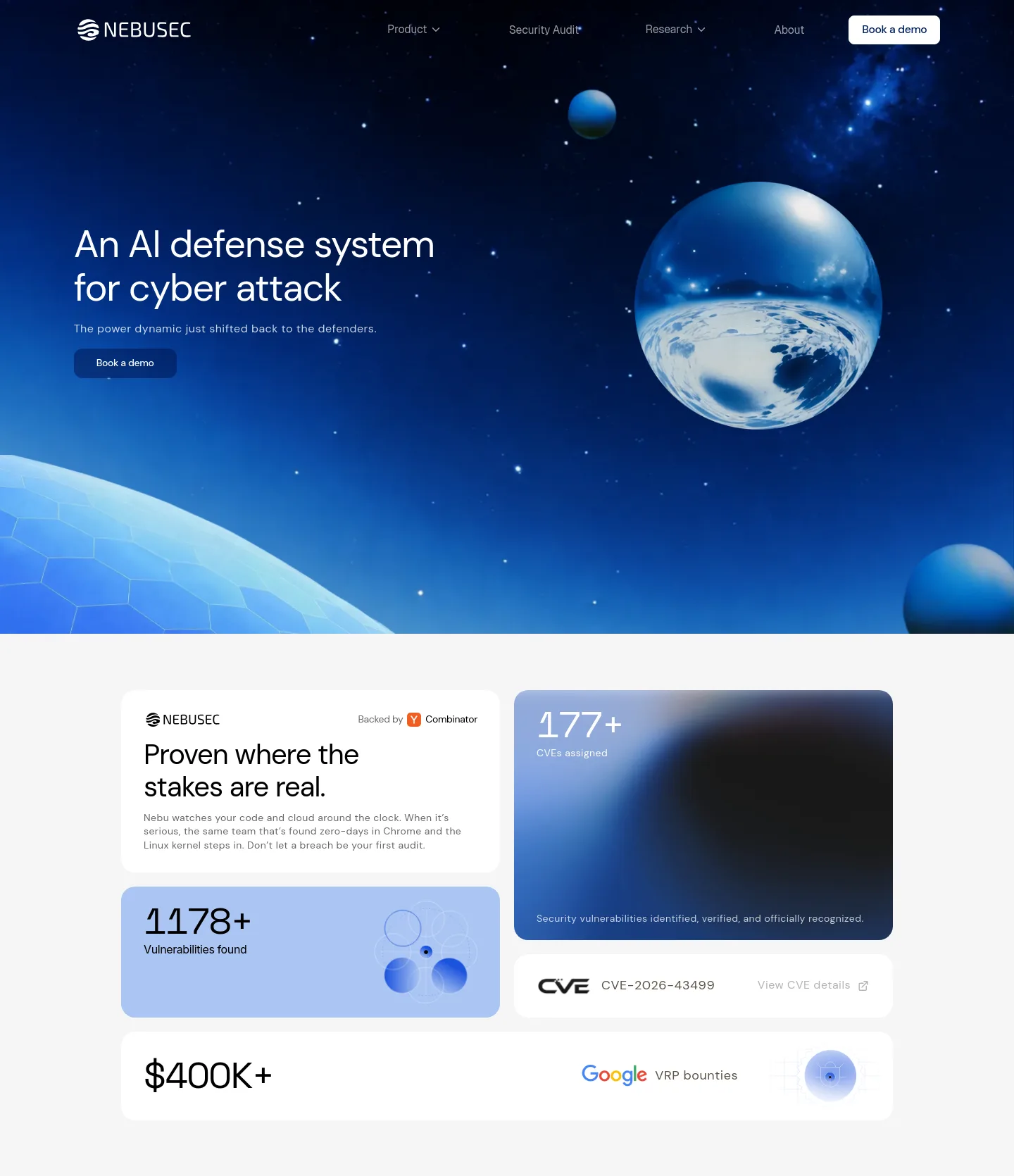 nebusec.ai — a measured funnel