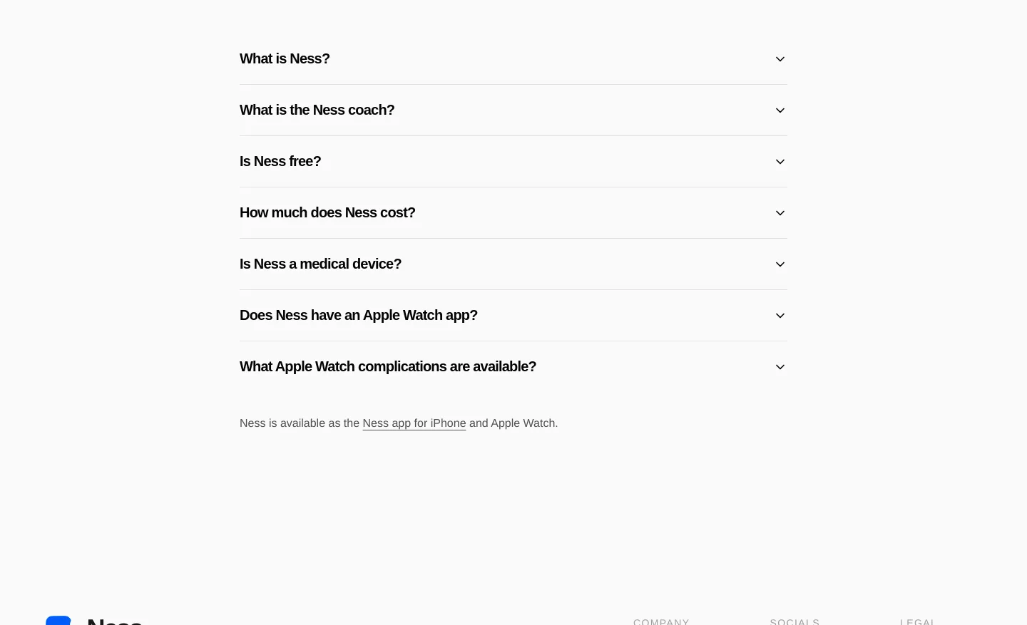 ness-health.com — a real FAQ section