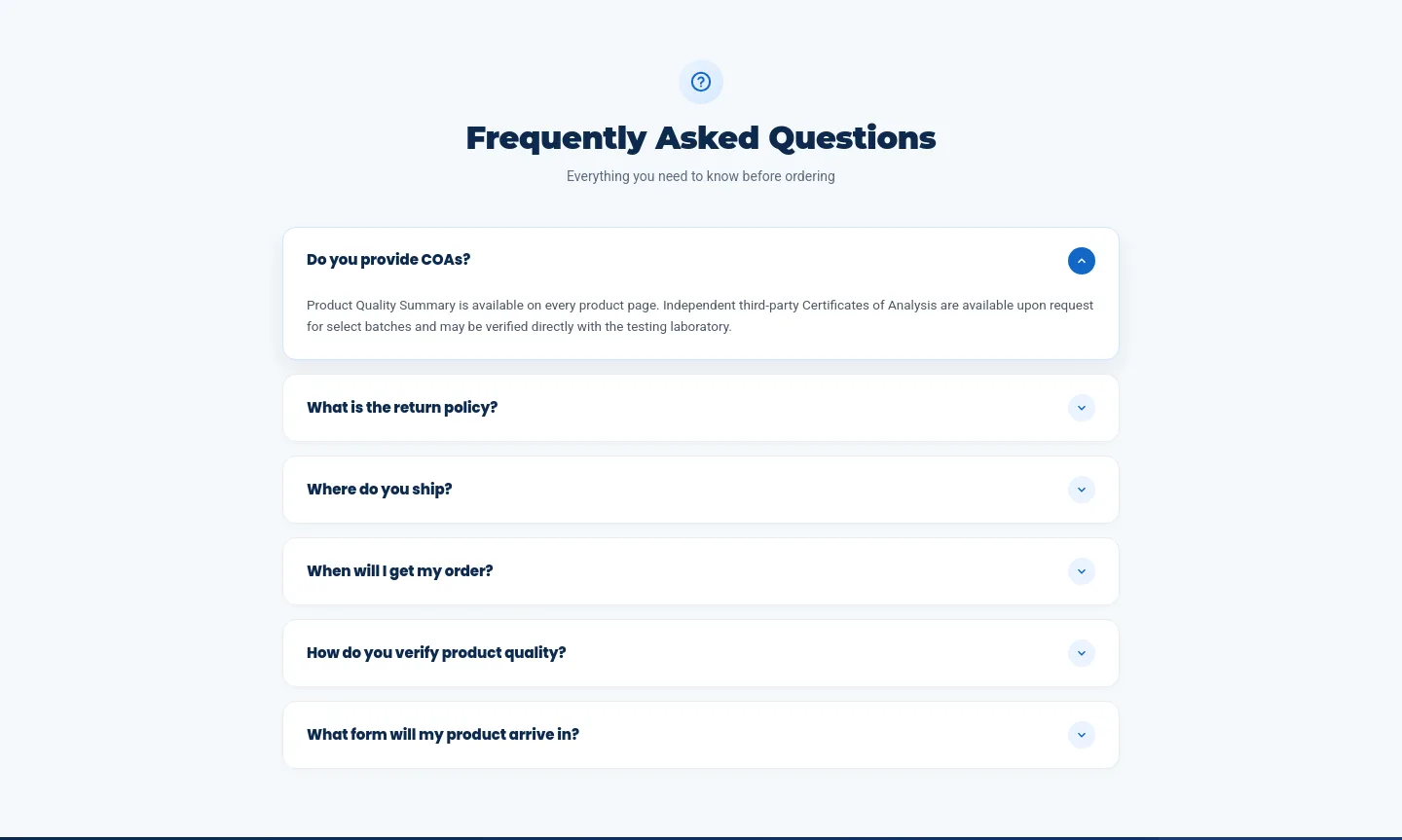 nexpept.is FAQ section