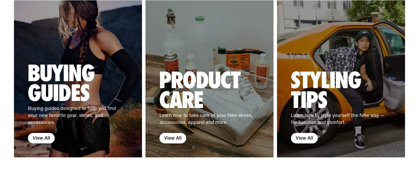 nike.com — a real Features section