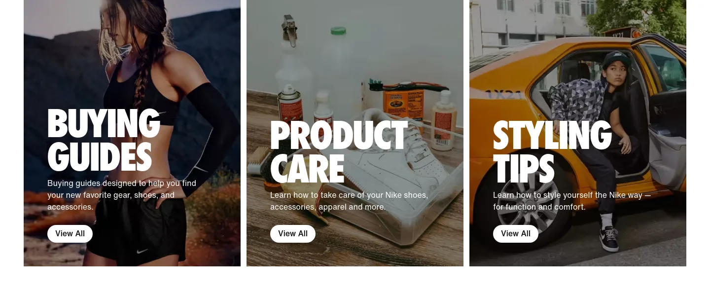 nike.com — a real Features section