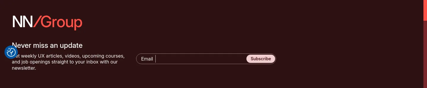 nngroup.com — a real Email Capture section