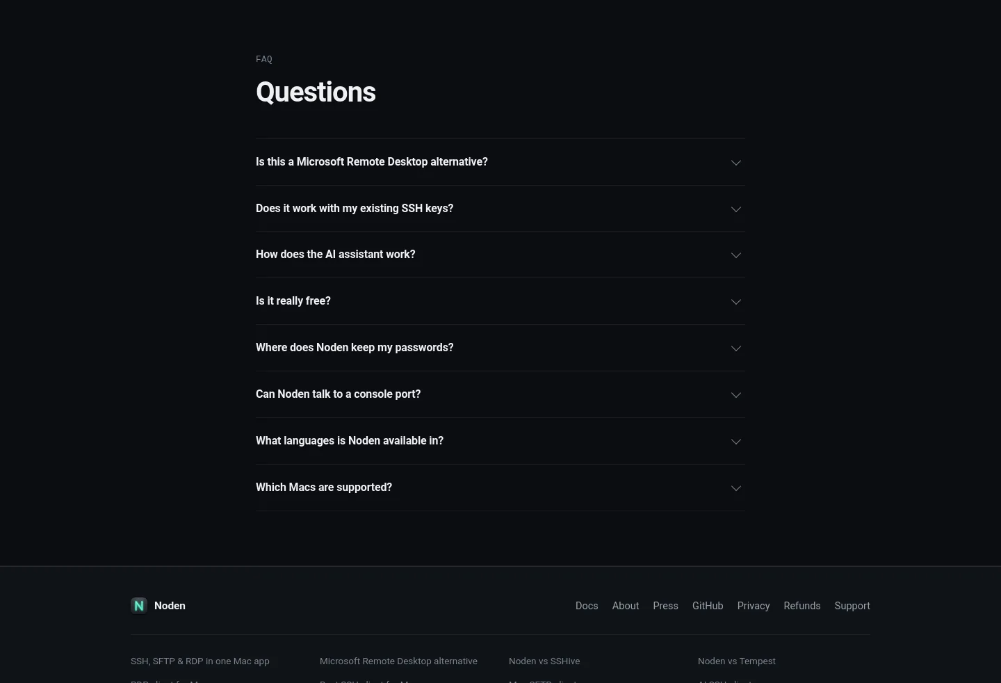 noden.useroamteknoloji.com — a real FAQ section