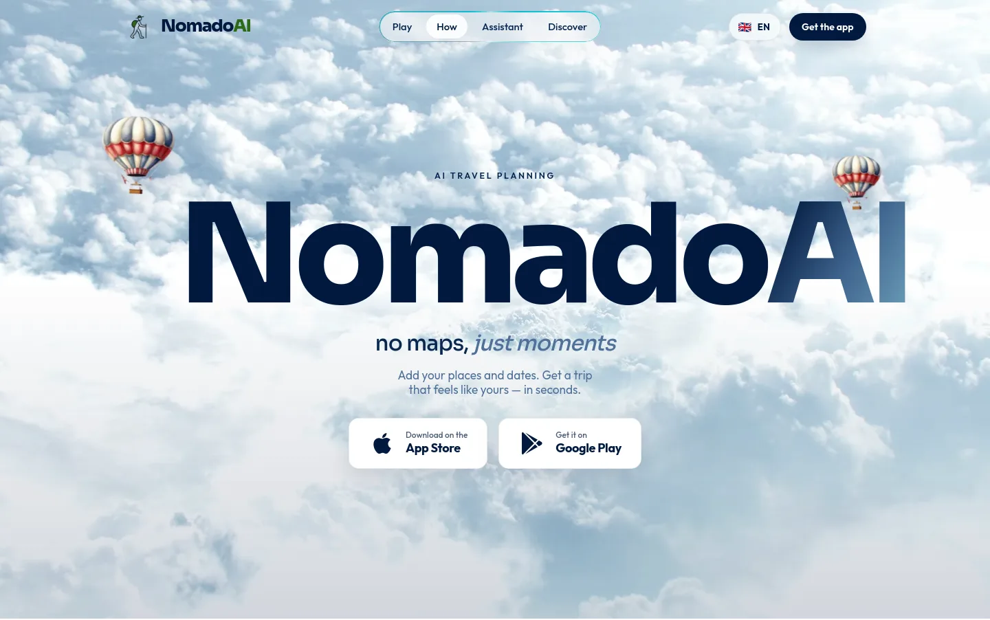 nomadoai.com — a real Hero section
