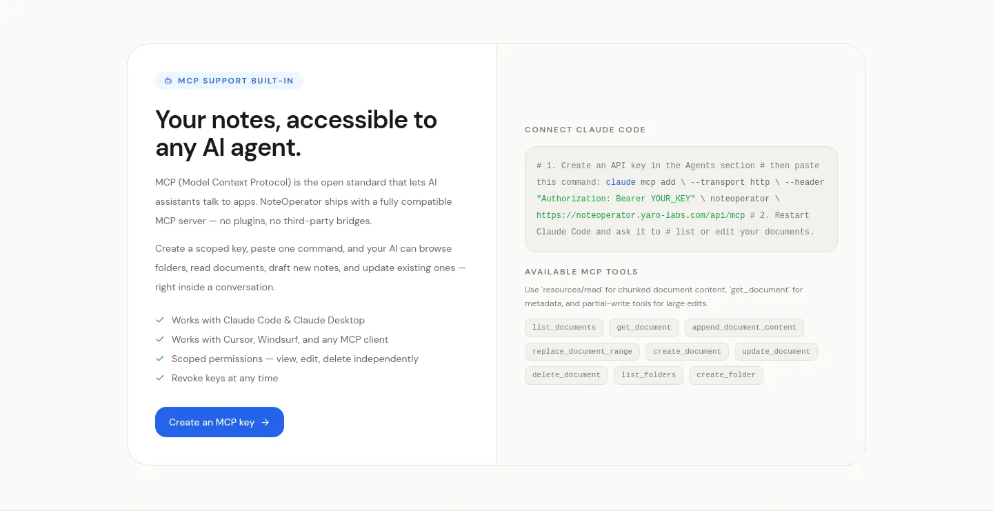 noteoperator.yaro-labs.com — a real Logo Wall section