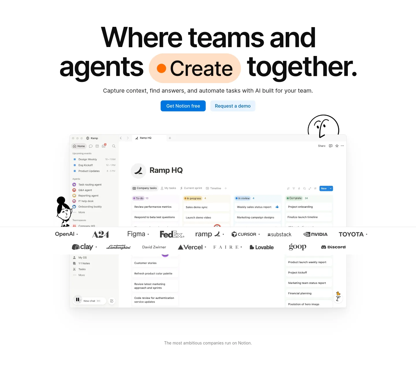 notion.com Hero section